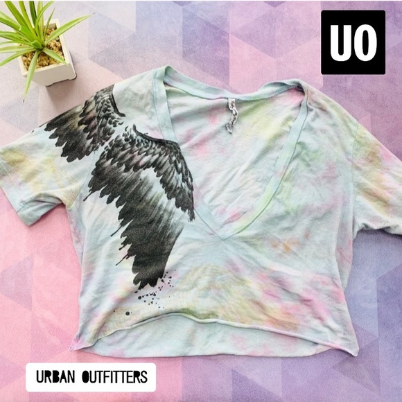 💘 UO Truly Madly Deeply Tie Dye Wing Crop shirt - Picture 2 of 7